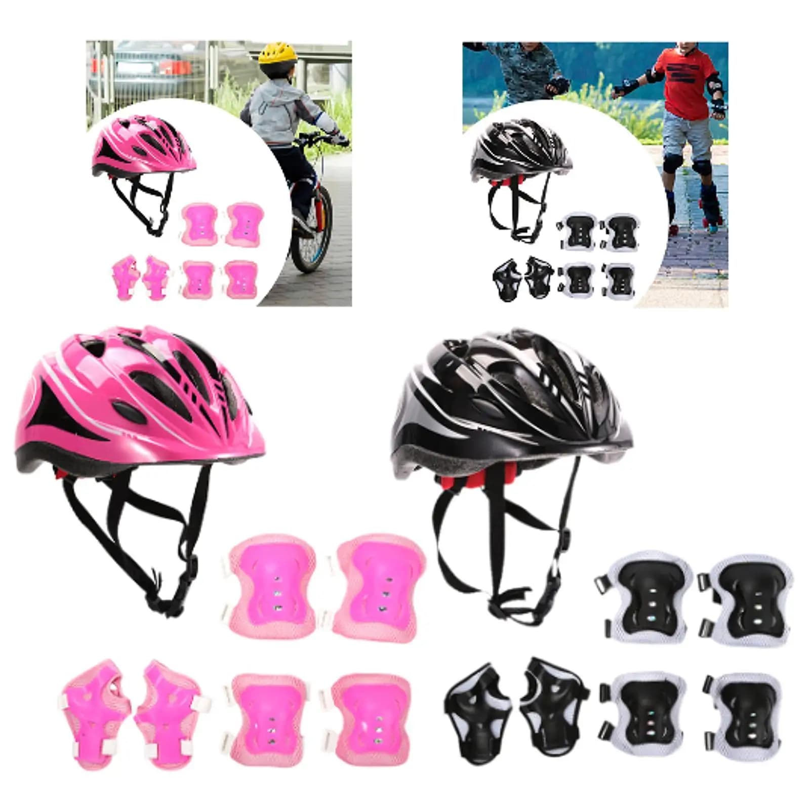 Set of 7 Children's helmets, Bicycle helmet and Skateboard, Comfortable and Portable