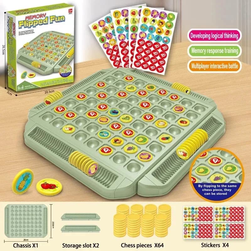 Gioco da tavolo Strategia a tema frutta Scacchi Memory Match Challenge Giocattolo di avventura educativa cognitiva per feste di festa per bambini in famiglia