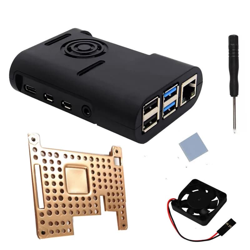 Raspberry Pi 4B ABS con Radiatore Grande Integrato e Ventola di Raffreddamento