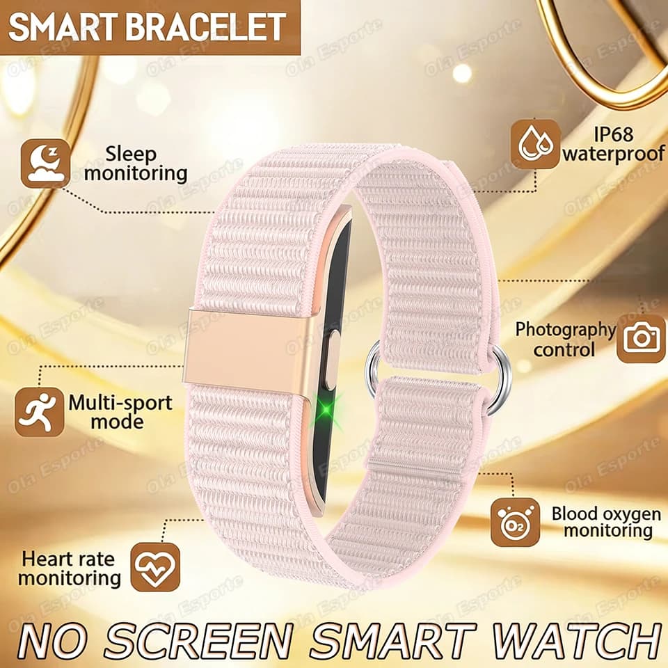 Nuovissimo Braccialetto Smart Senza Schermo 2026 con ECG+HRV, Monitoraggio Frequenza Cardiaca, Pressione Sanguigna, Stress e Sonno, Impermeabile