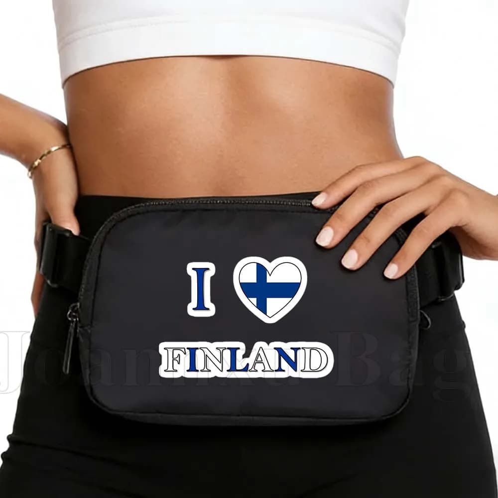 Sport bag Waterproof with Flag to Heart of Finland, for Race, Cycling, Jogging, Phone, Wallet, Women's