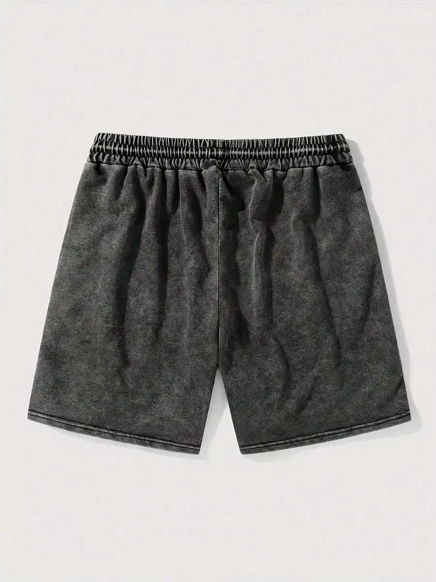 Mens Casual Elastic Waist Shorts With Vintage Print Star And Letter Design For Home Lounging Sleep Travel