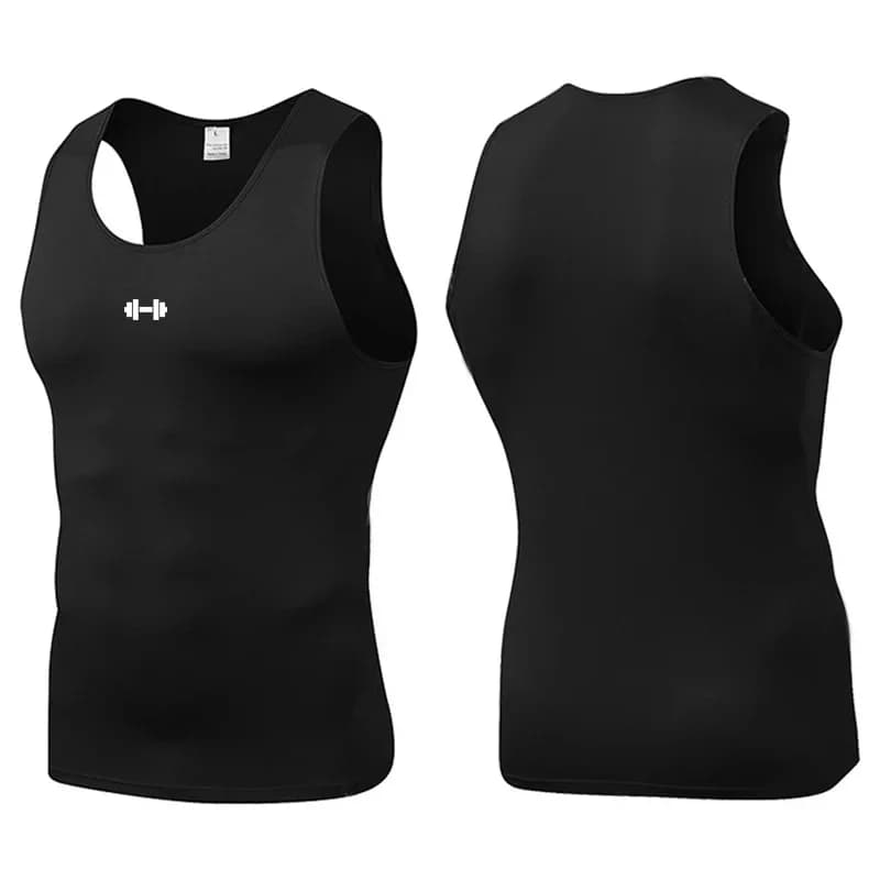 Summer Gym Clothing Sports Men Running Manubri Printed vests Fitness sleeves slim fit Compression shirt fast drying
