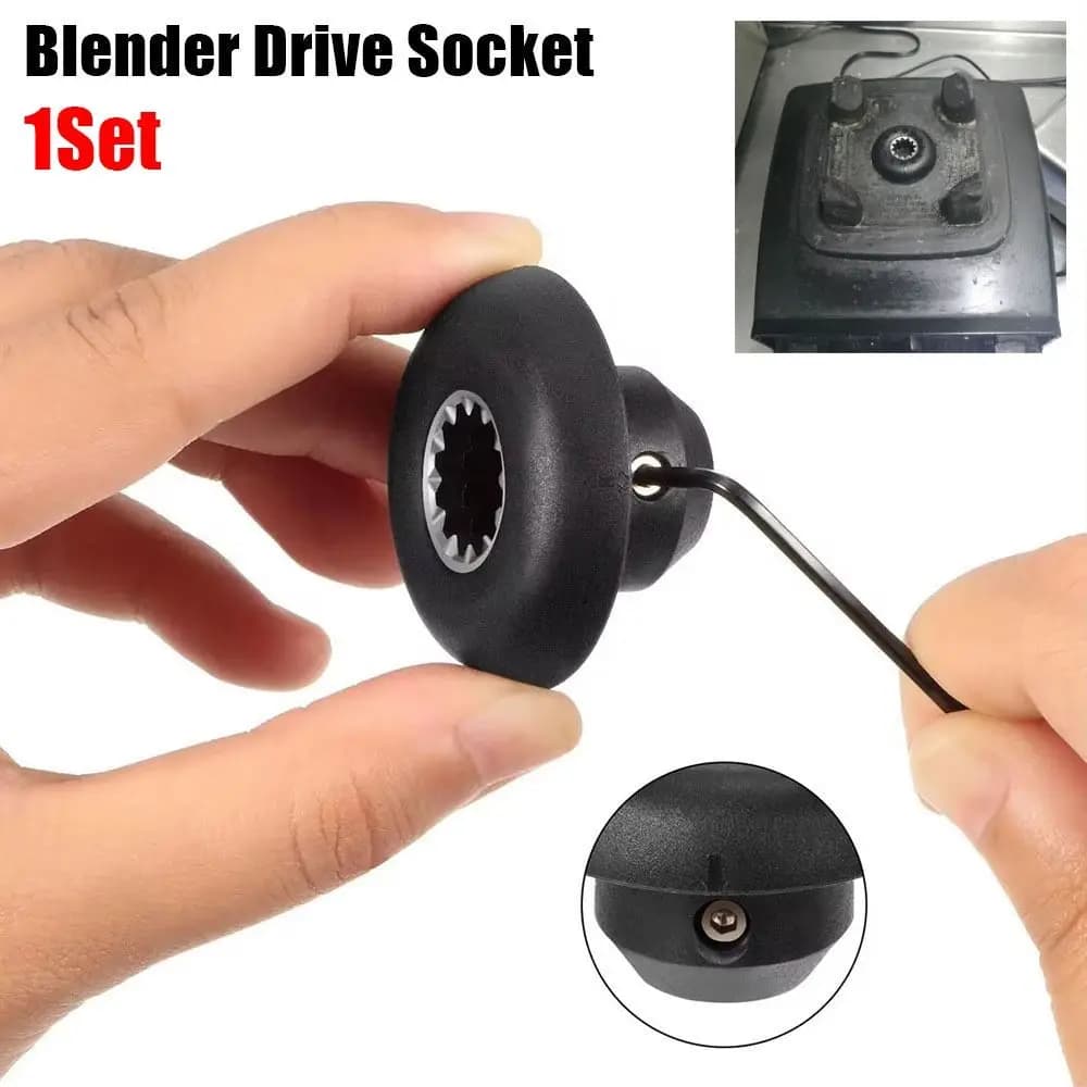1Set Head Connector Fungus Drive Gripper with Screw Key Blender Universal Spare Parts Black for Blender Vitamix
