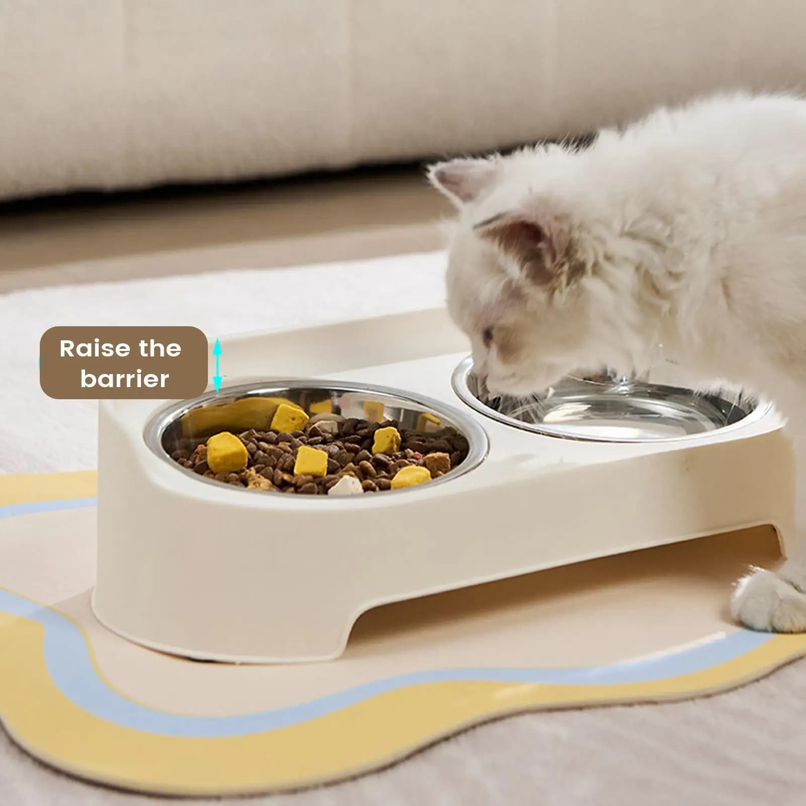 Ciotole Doppie Antiscivolo per Cuccioli, Ciotole per Cibo e Acqua per Gatti e Cuccioli di Taglia Piccola, Media e Grande, per Interni ed Esterni