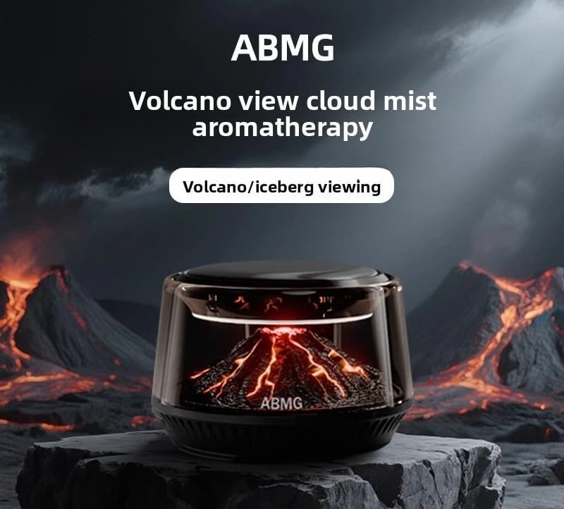 360 ° Diffusore per auto iceberg vulcanico con montaggio a specchio - Purificazione dell'aria, ad energia solare, profumi forestali e floreali, elegante arredamento automatico
