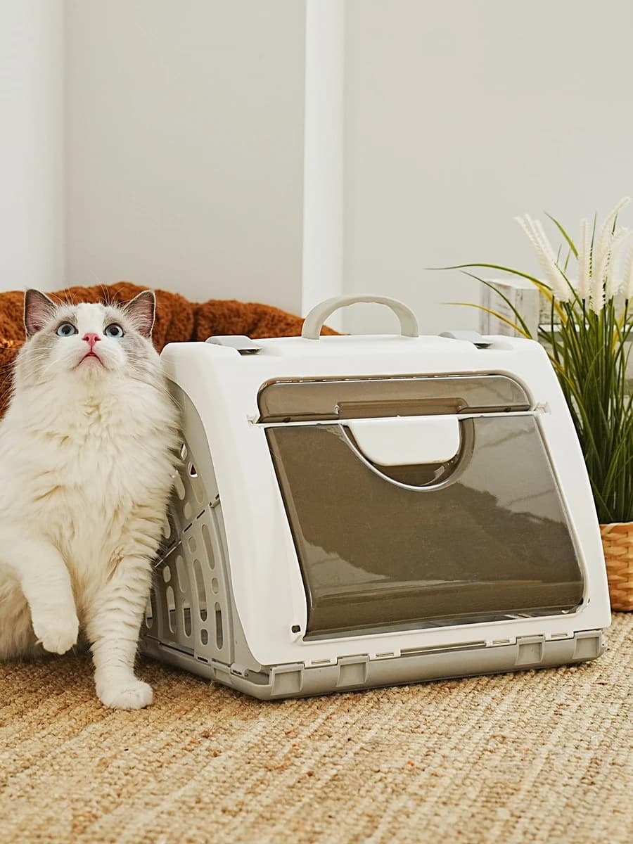 Borsa da Trasporto Portatile Pieghevole per Animali Domestici, Montabile su Auto, per Viaggi all'Aperto, Gabbia per Cani, Box per Trasporto Aereo