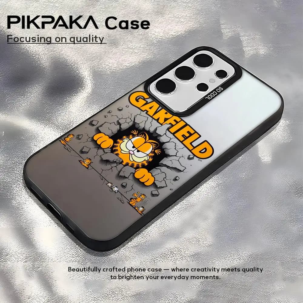 G-Garfields Anime Cute Phone Case For Samsung Galaxy S25 Edge S23 S22 S21 S20 Ultra Fonda Silicone Silver Cover