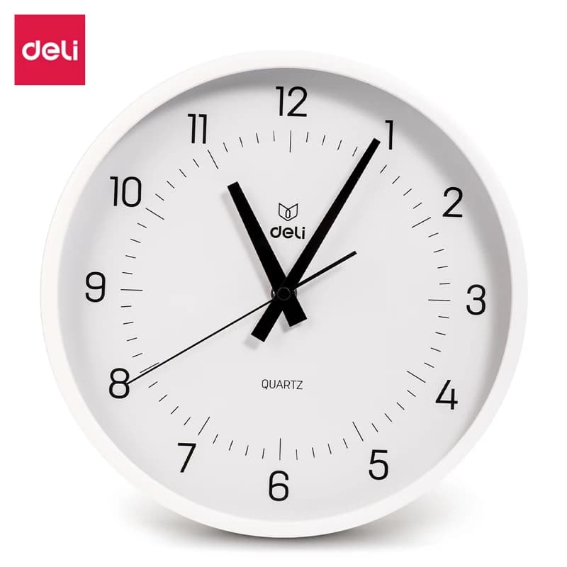 Orologio da Parete Deli LE400 LE401, 25/28cm, Silenzioso e Preciso, Stile Europeo, Decorazione per la Casa