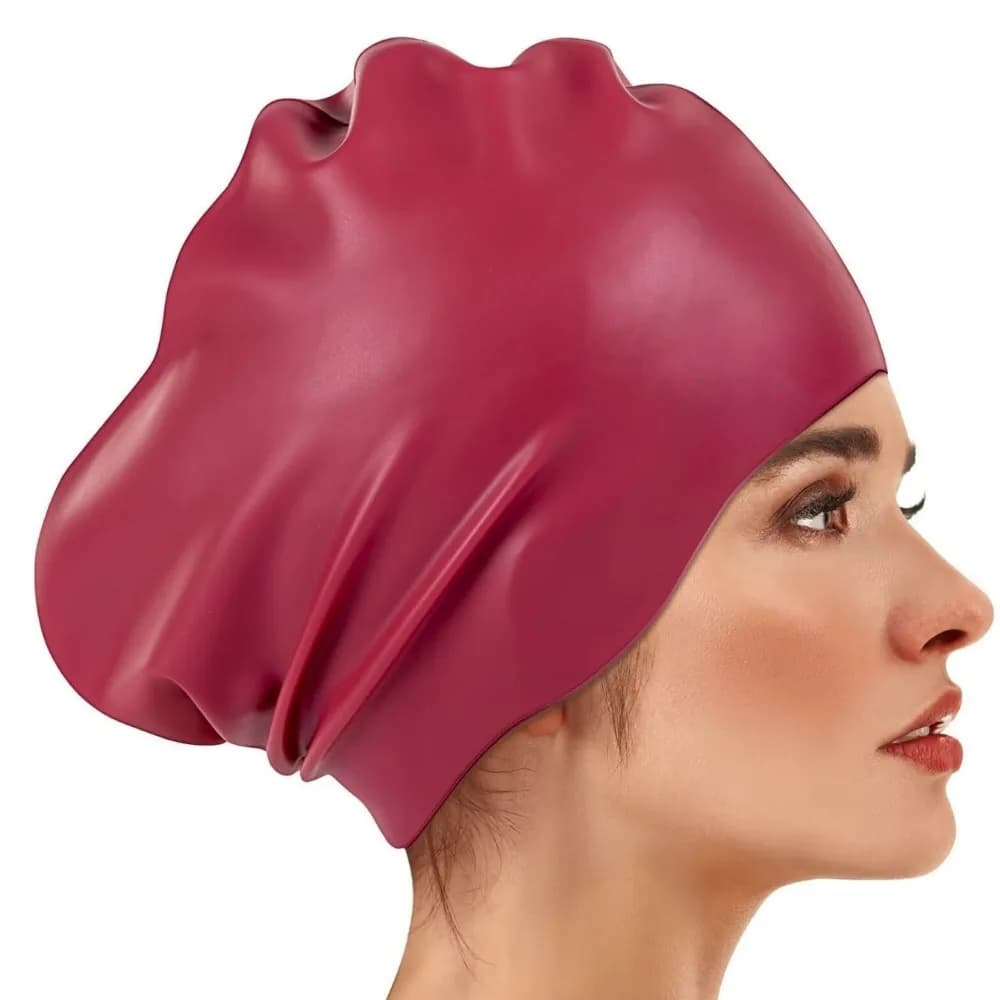 Elastic Silicone Swim Headgear Thicken Design Soft Waterproof Swim Cap Professional Sunscreen Snorkeling Cap Protecting Hair