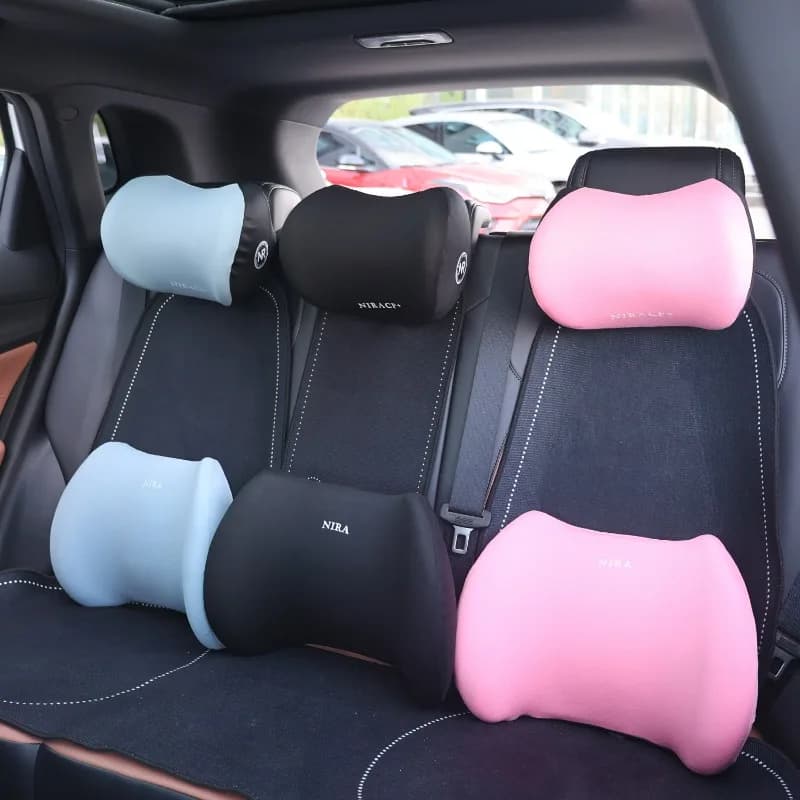 Set di cuscini per sedili in memory foam per auto Poggiatesta e supporto per cuscino lombare per il comfort di guida Accessori per cuscini per il collo posteriore dell'auto