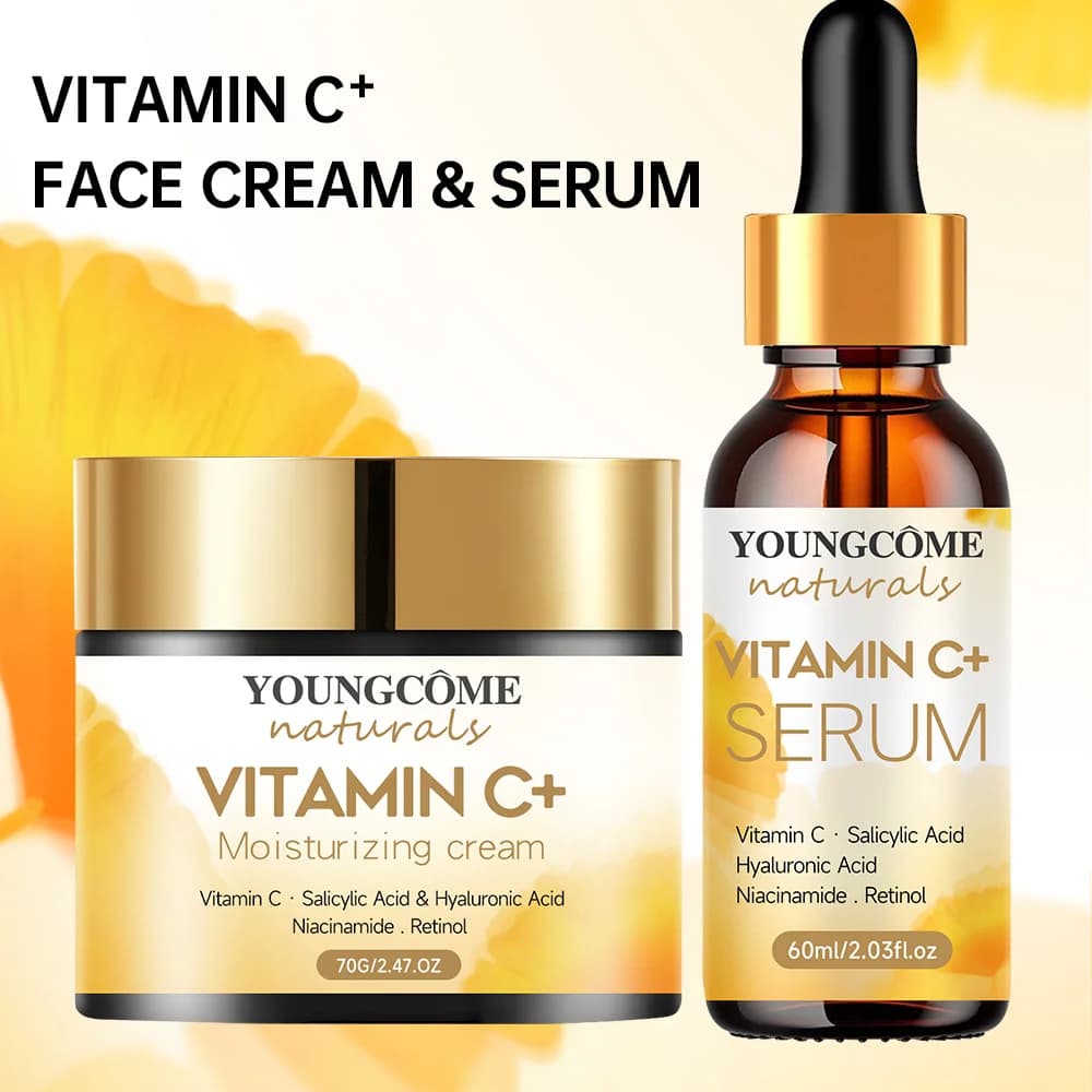 Crema viso alla vitamina C e set essenziale Retinolo Rughe lisce Idratante Rassodante Schiarente ialuronico Riparatore Cura della pelle liscia