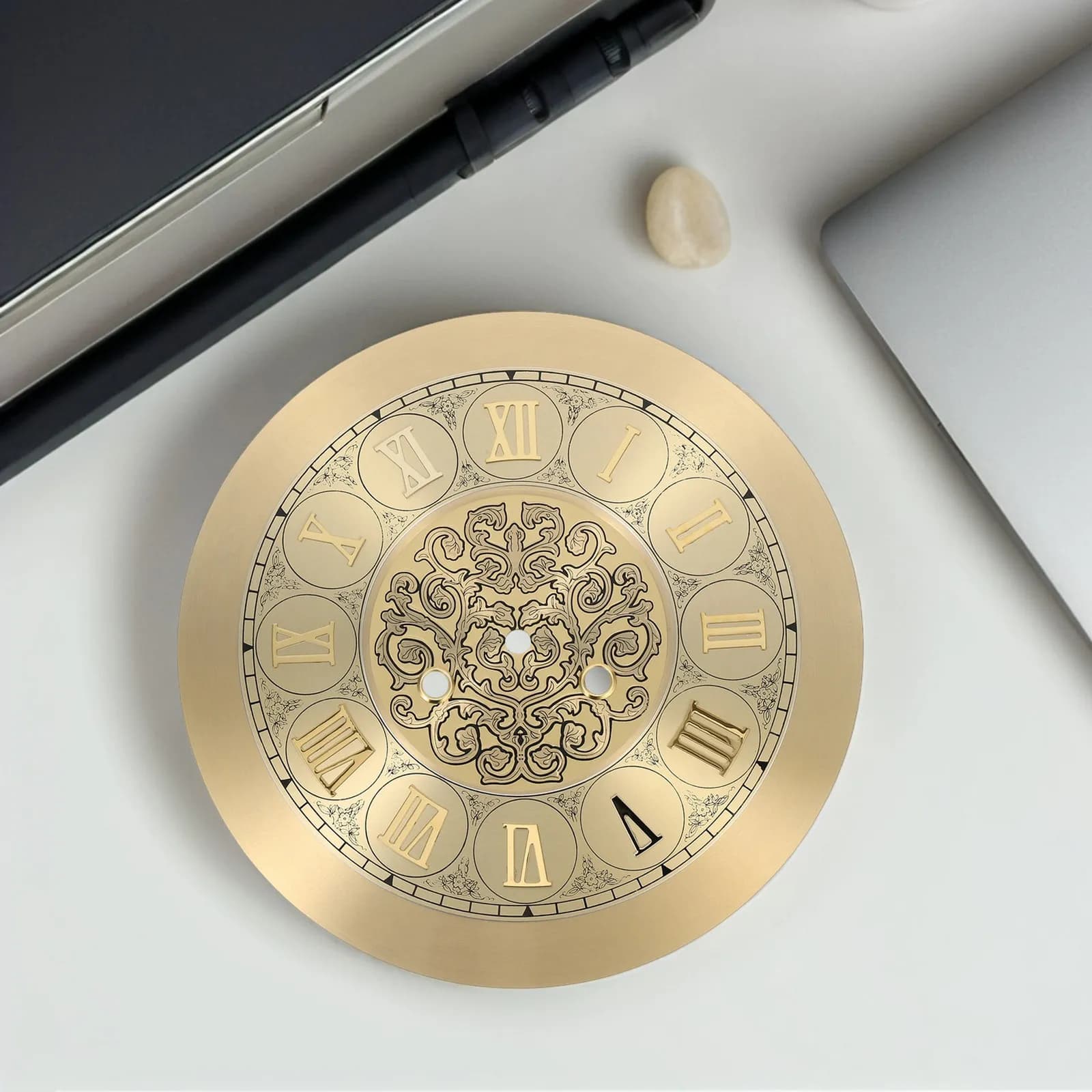 DIY Clock Face Roman Numerals Metal Dial Plate Wall Clock Metal Clock Dial for Clock Dial Replacement Accessories Home Decors