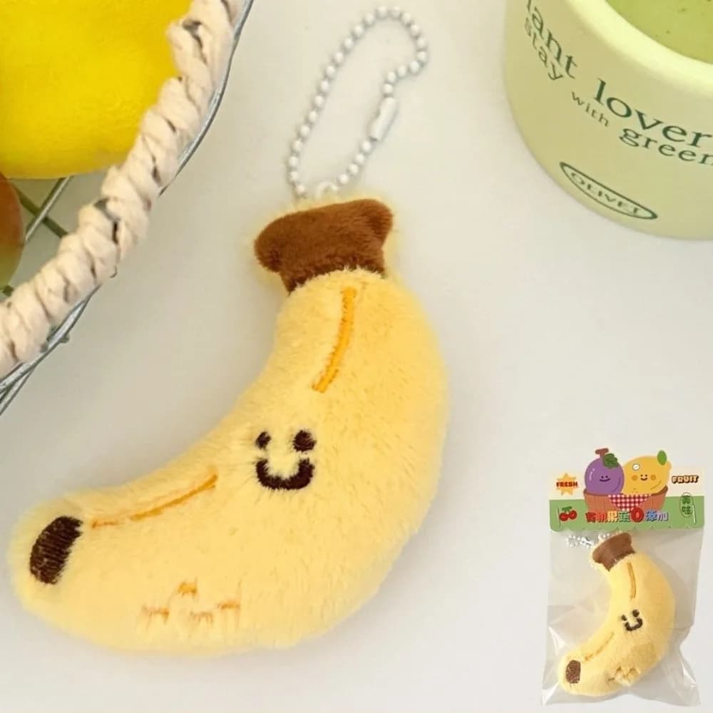 Nuovo Portachiavi Peluche a Forma di Frutta Cartone Animato: Mango, Pesca, Banana, Avocado, Limone, Ciliegia - Ciondolo Carino Imbottito per Zaino, Regali di Compleanno