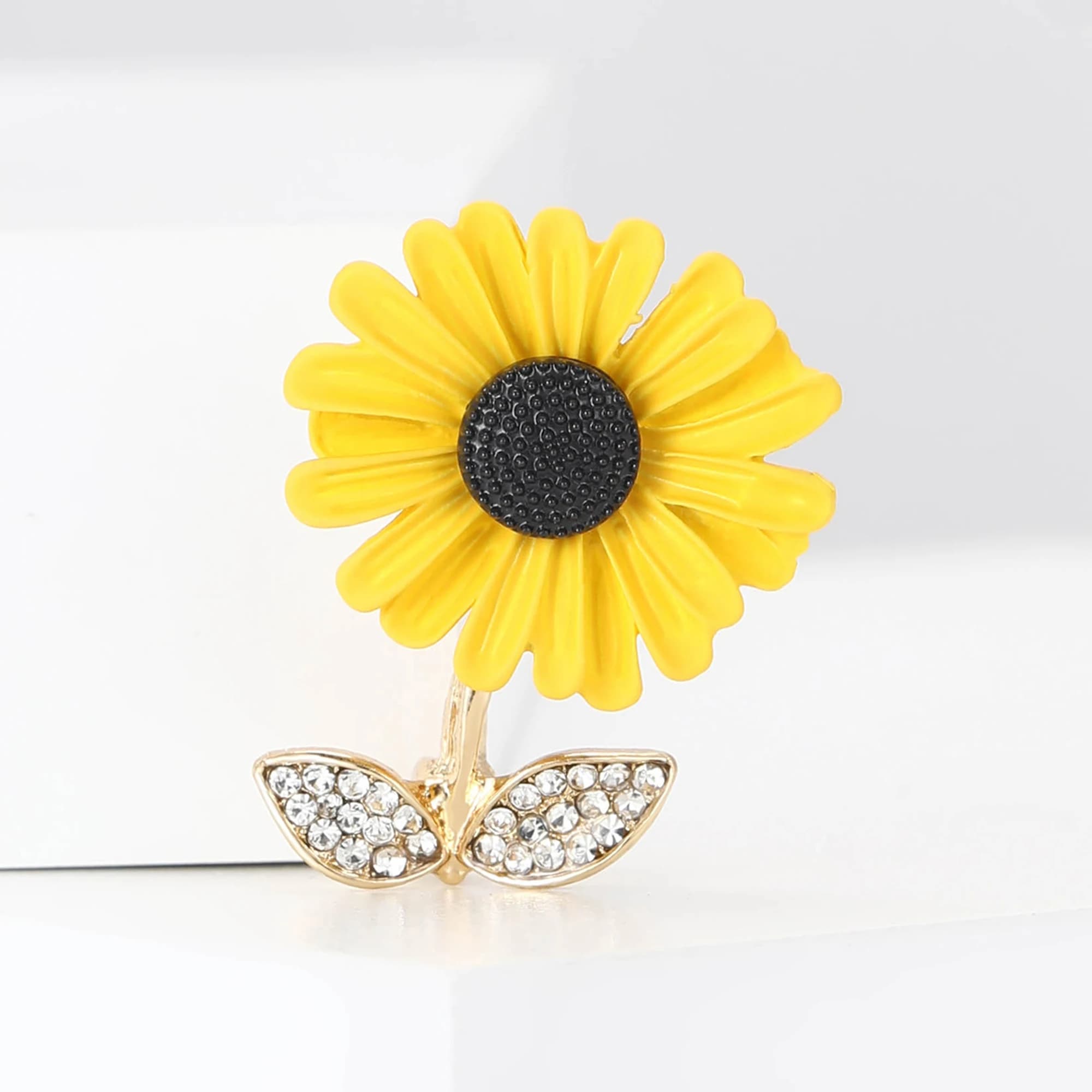 Spille a Forma di Girasole con Strass alla Moda per Donne, Unisex, Fiori, Distintivi, per Ufficio, Feste, Zaini, Regali, Accessori di Gioielleria