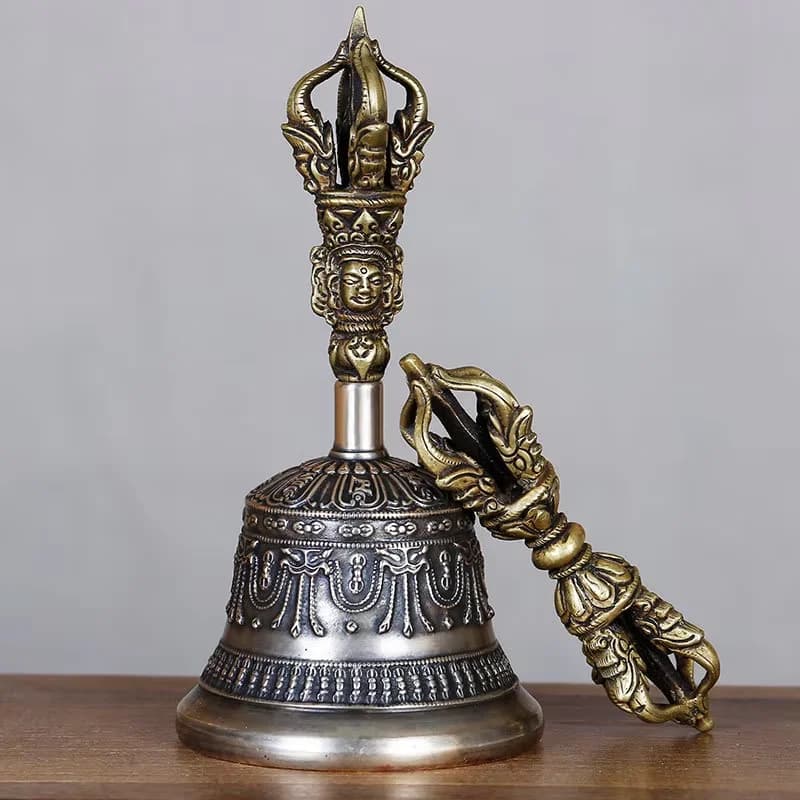 Nepal pure copper five strand diamond bell pestle, Tibetan Buddhist supplies for Buddha use, handicrafts, home decorations