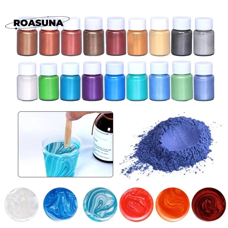 24 colors mica pearl powder for epoxy resin, soap, candle, chameleon pigment powder pigmentos epoxy color pigment