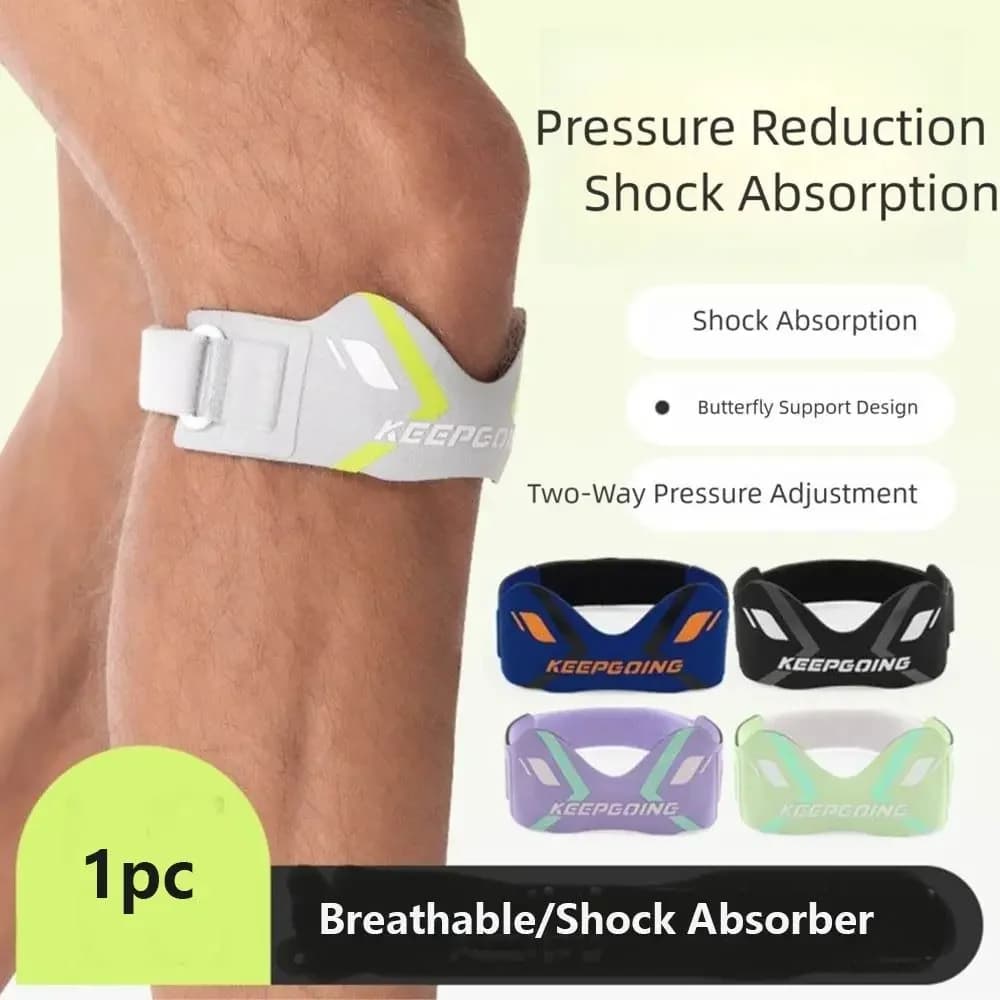 Ginocchiera traspirante Design antiscivolo Ammortizzatore Ginocchio Supporto rotuleo Stabilizzatore tendine rotuleo Ginocchiera sportiva regolabile
