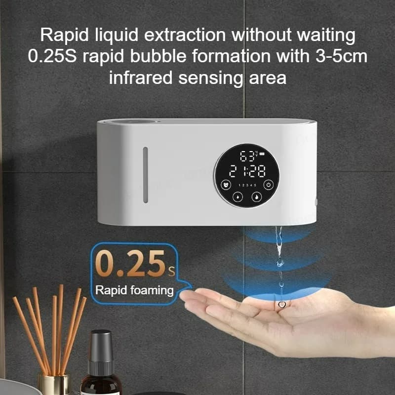 Dispenser automatico di sapone Dispenser per sapone con sensore touchless a parete Dispenser per sapone a parete Ricarica USB 500 ml