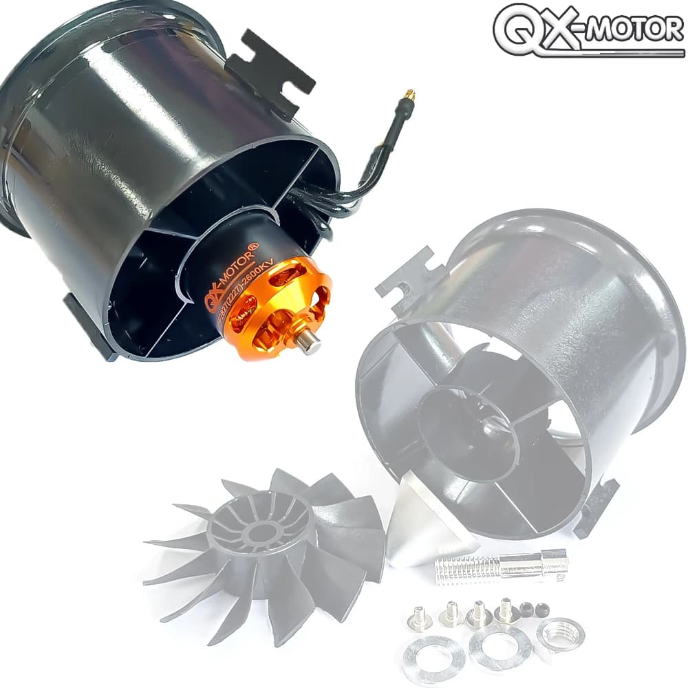 QX-MOTOR 12blades Fan 70mm EDF with brushless motor 1800KV 2600KV use 80A/60A ESC for RC Multirotor Helicopter Fixed-wing Drone
