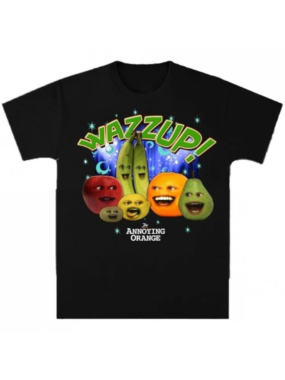 Fun Nazzup Annoying Orange Pattern Tshirt with Wazzup! Printed on It! Cartoon Character Shirt Humorous Pop Culture T-shirt 2026