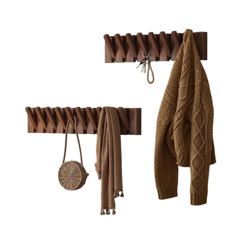 Piano key-shaped hanger, wall hook, without holes on the entrance door of the bedroom, hangers in solid wood