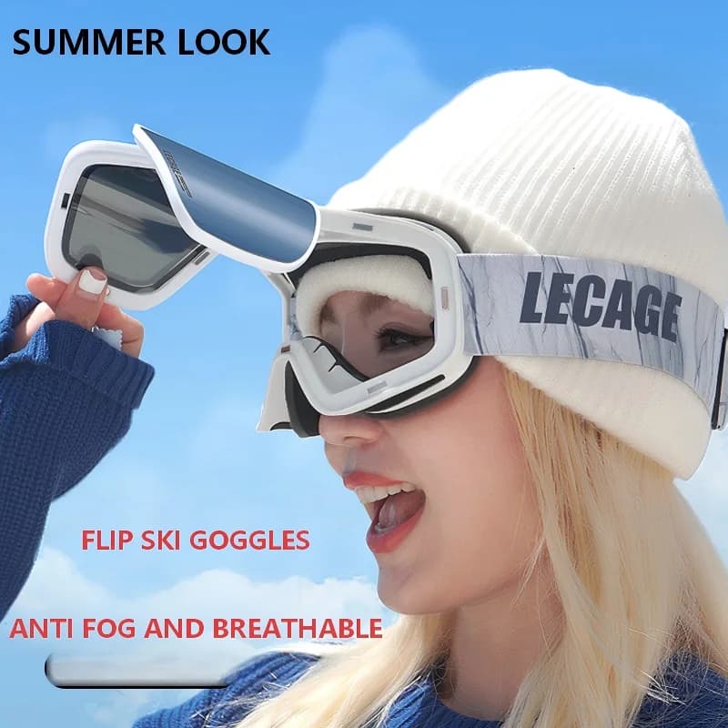 Anti Fog Ski Goggles for Men And Women High-Definition Field of View Foldable Anti UV Lightweight Luxury Skiing Eyewear