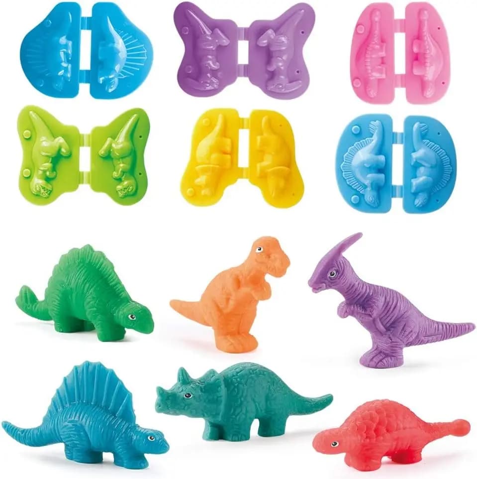Set di giocattoli in pasta colorata a forma di dinosauro - 8 strumenti per bambini dai 2 agli 8 anni, gioco creativo
