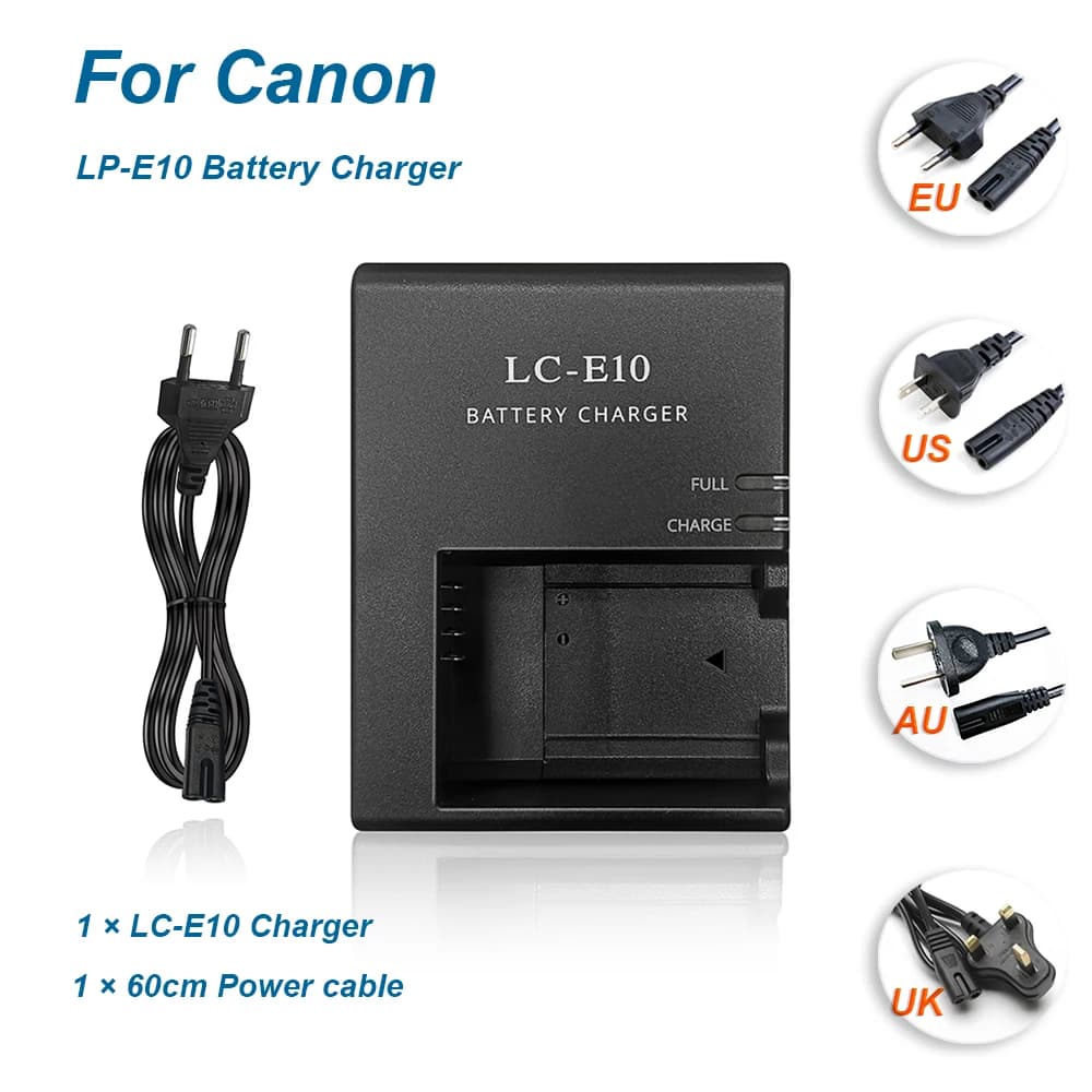 Caricabatterie LC-E10/E LC-E10C LP-E10 per Canon LP-E10 EOS 2000D,4000D,1500D,1300D,1200D,1100D