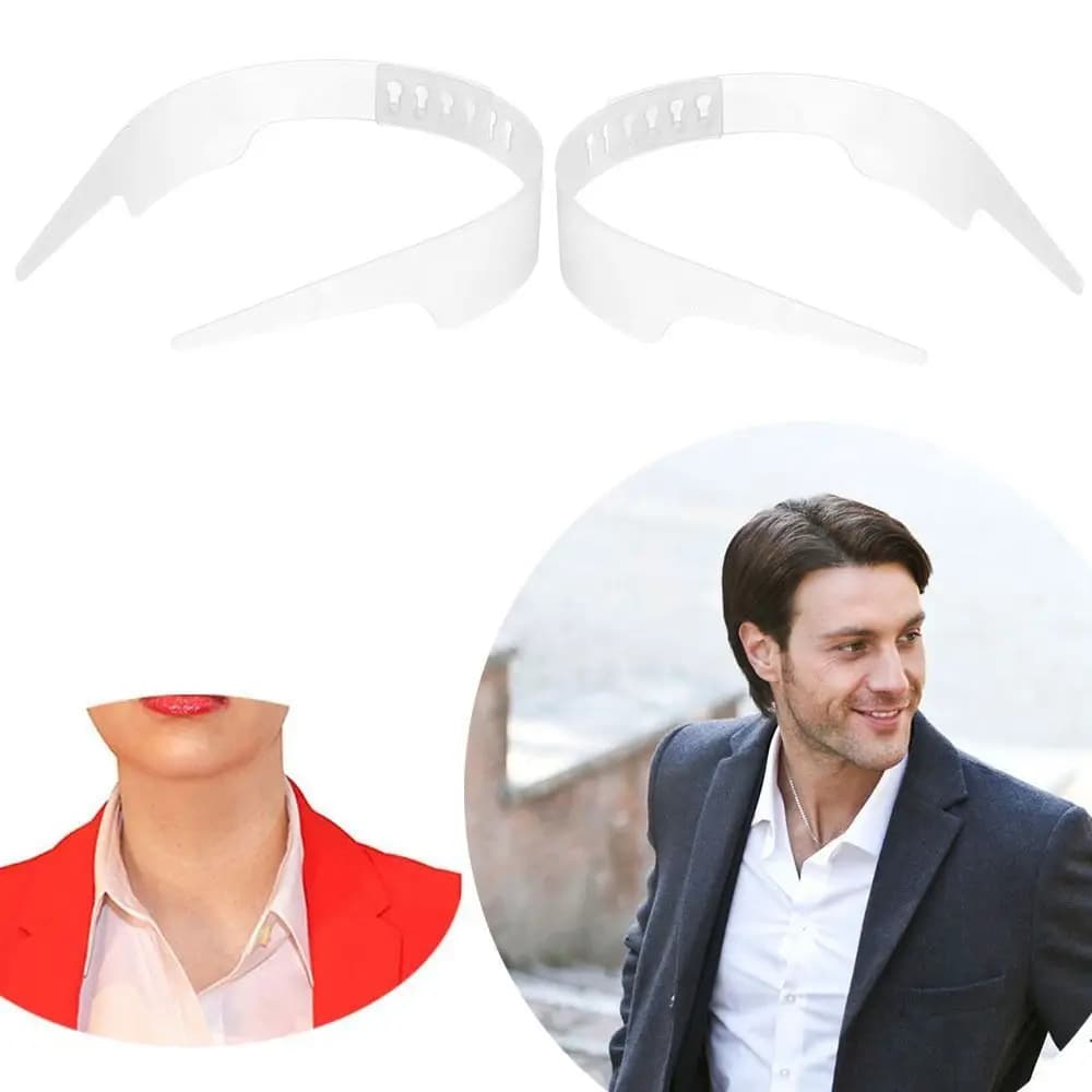 Supporto per colletto della camicia regolabile Shaper t-Shirt Stand Collar Shaper Shirt Anti-roll fisso Shaper Collar stay Bundle Kit