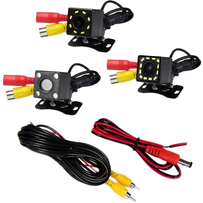 Telecamera Posteriore HD per Auto, Videocamera di Retromarcia con 4/8/12 LED per Visione Notturna, Telecamera per Parcheggio