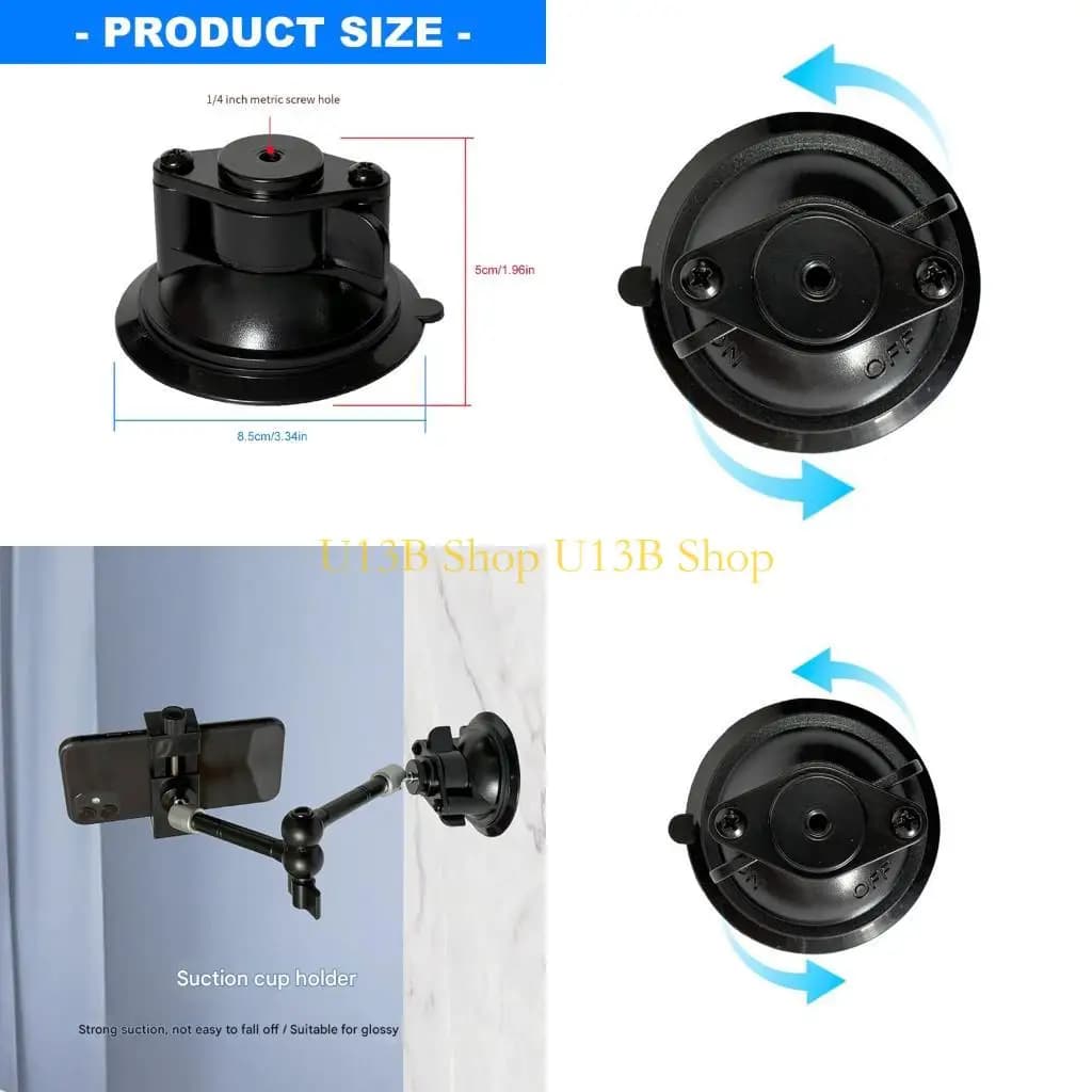 U13B Flexible Rotating Auto Windscreen Suction Cup Holder Bracket For Action Cameras And Smartphones Easy Installation
