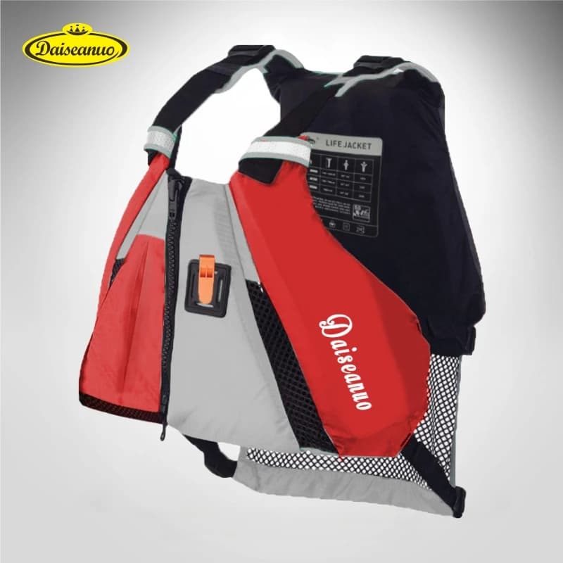 Popolare rosso Kayak giubbotto di salvataggio adulto approvato 50N PVC Mesh drenaggio nuoto SUPs pagaiando Kayak barca Rafting giubbotto di salvataggio 120kg