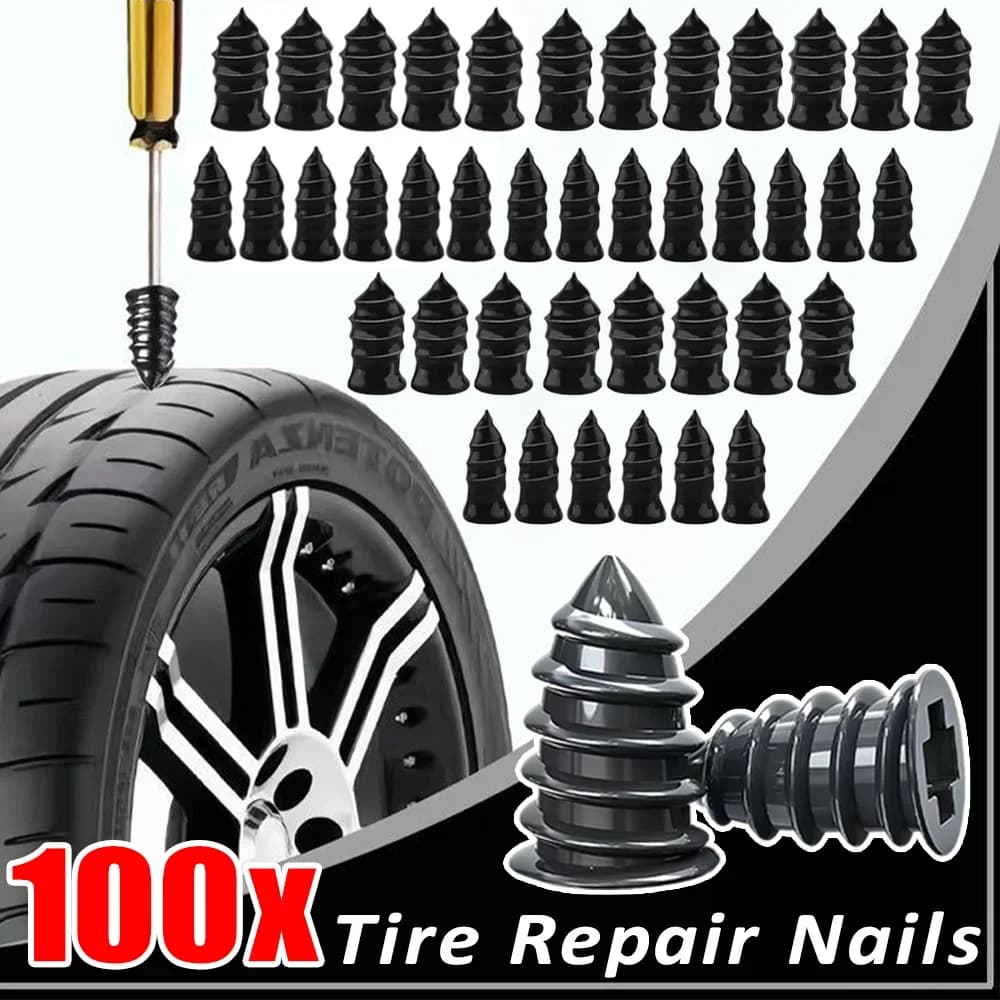 Kit di Riparazione Rapida per Pneumatici 10-500 Pezzi, Chiodi Universali per Riparazione Forature di Auto, Moto e Bici