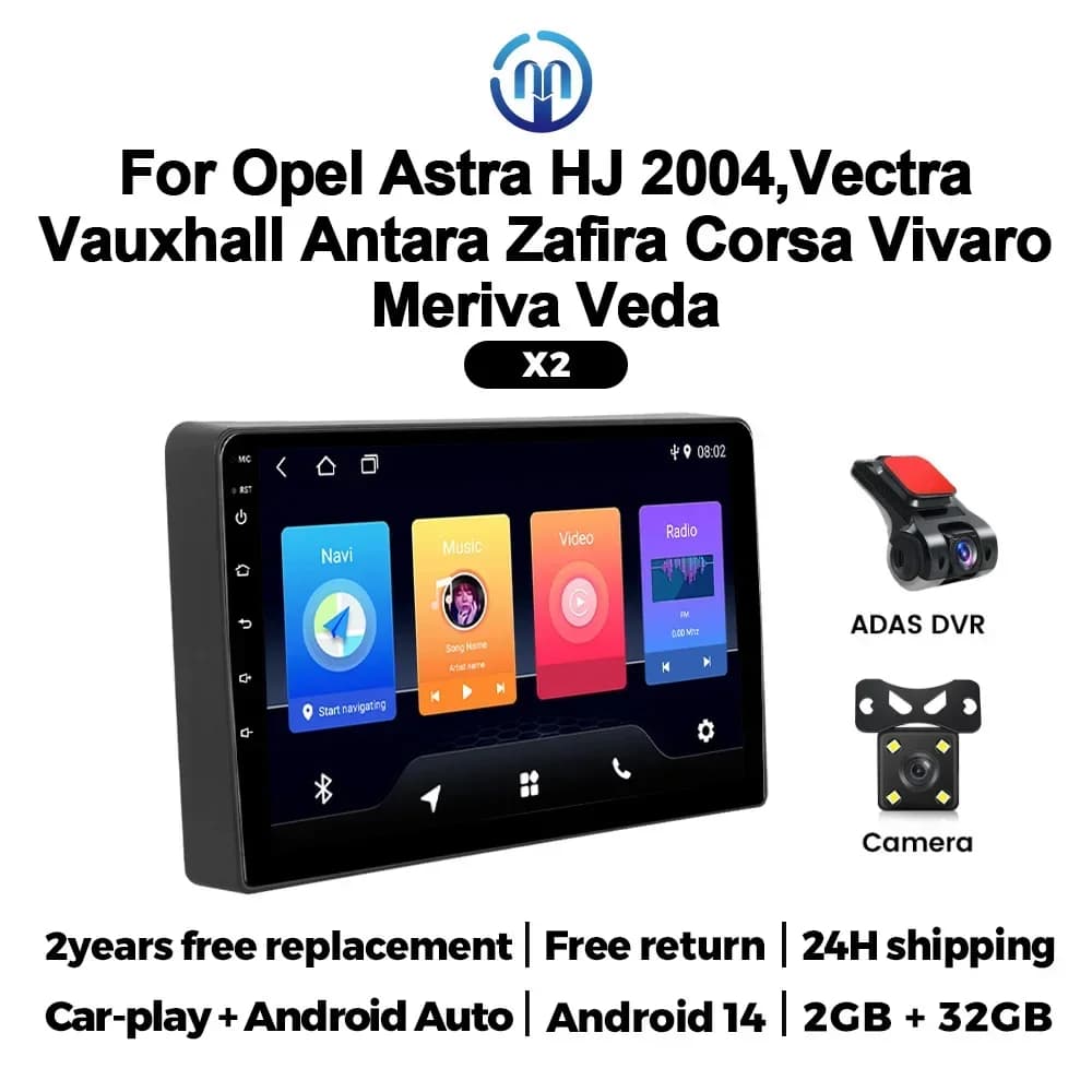 Lettore per auto da 9 pollici per Opel Astra HJ 2004 Vectra Vauxhall Antara Zafira Corsa Vivaro Meriva Veda Carplay Autoradio GPS WIFI Radio