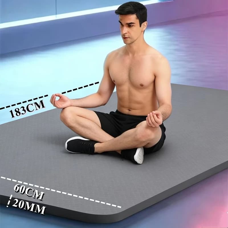 Tappetini per yoga 183x60 cm, tappetino antiscivolo per sport e fitness, coperta spessa 20 mm per esercizi di yoga e pilates, tappetino per ginnastica, attrezzatura fitness