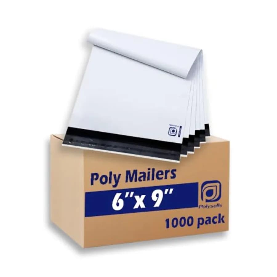 Buste Postali in Polietilene Bianche 6x9 Pollici, Confezione da 0, Sigillatura Adesiva Forte, Impermeabili e Resistenti agli Strappi