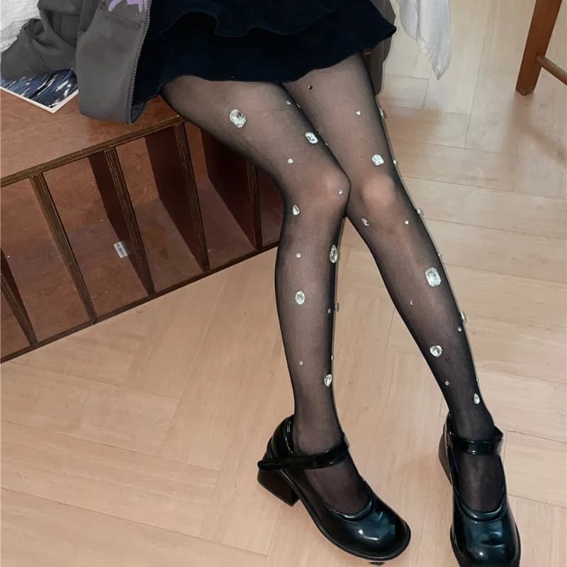Talenza Nero Collant Sexy da Donna Nuovo Sottile Lucido Hot Diamond Collant Primavera Estate Stretto Super Elastico Leggings Lady Calze