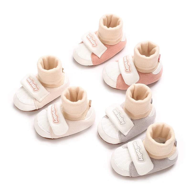 Comodi Stivaletti Invernali in Cotone a Blocchi di Colore per Neonati, Suola Morbida, Caldi, per Primi Passi, Scarpe da Culla per Bambini 0-18 Mesi