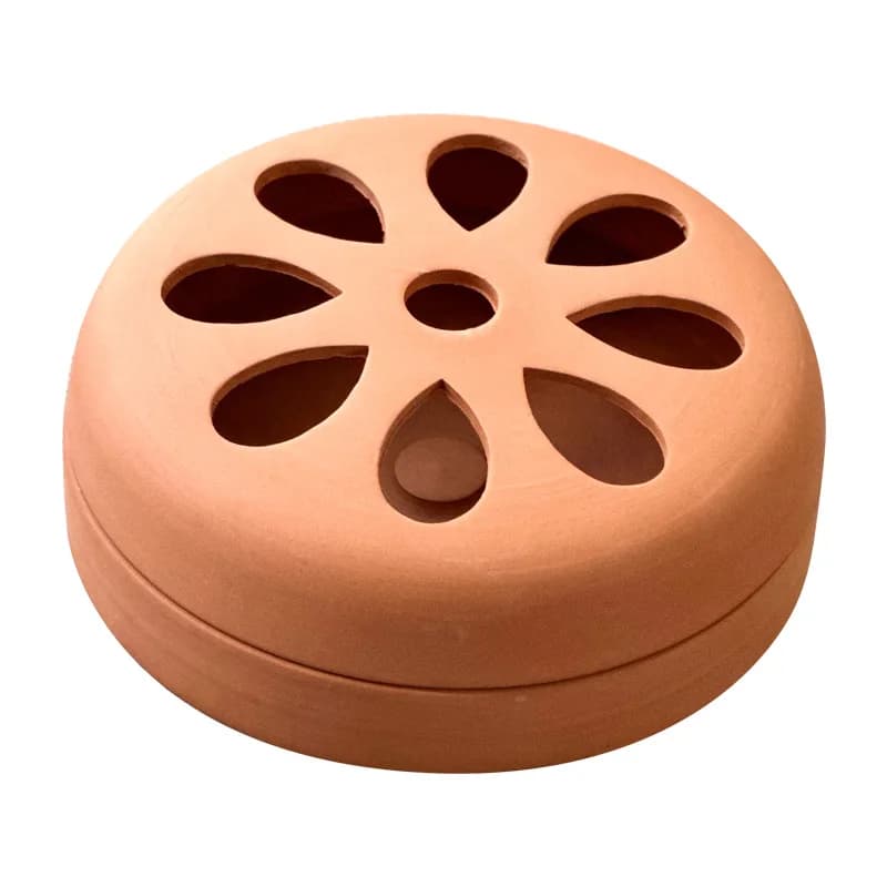 Bruciatore di terracotta da 5,5 pollici Porta bobina di zanzara portatile Bruciatore a carbone Porta incenso di terracotta Bruciatore di incenso 1 pz/set