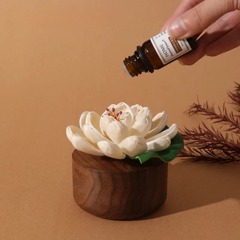 Wooden Diffuser Set with Essential oil, Sola Flower Diffuser Home Fragrance Decoration