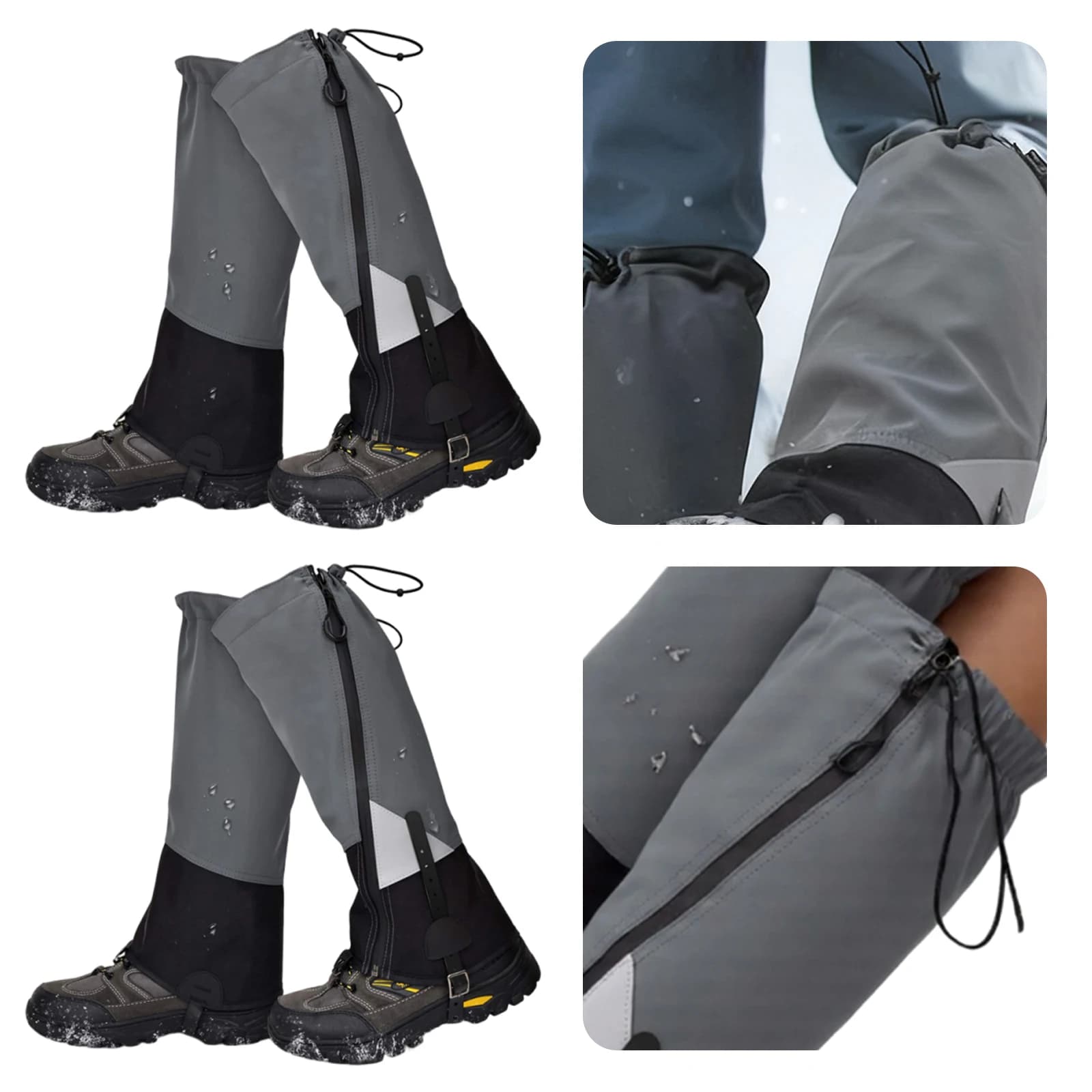 Ghette da Escursionismo con Chiusura a Strappo (Scarpe Non Incluse) Scaldagambe Traspiranti per Viaggi e Montagna