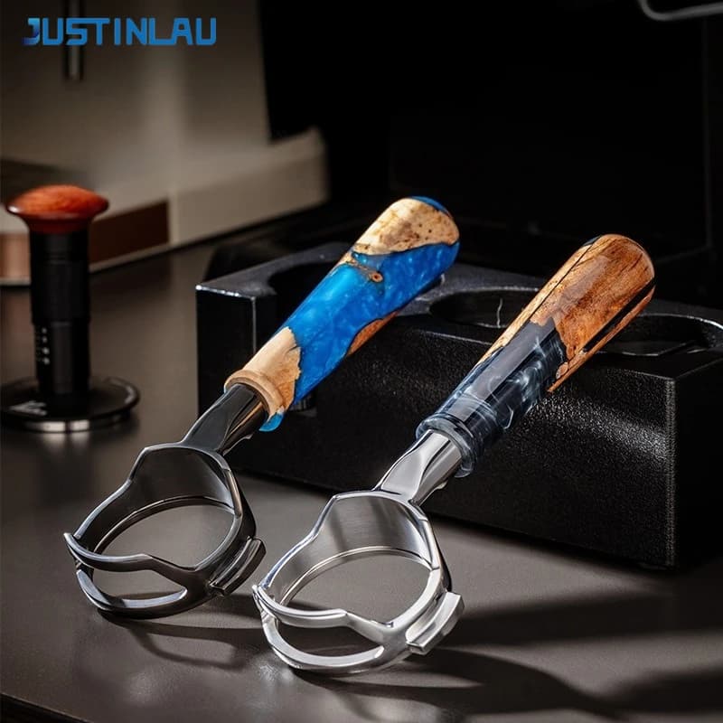 JUSTINLAU E61 Bottomless Portafilter Handle Detachable 304 Stainless Steel Wood Resin Grip Espresso Coffee Machine Barista Tool
