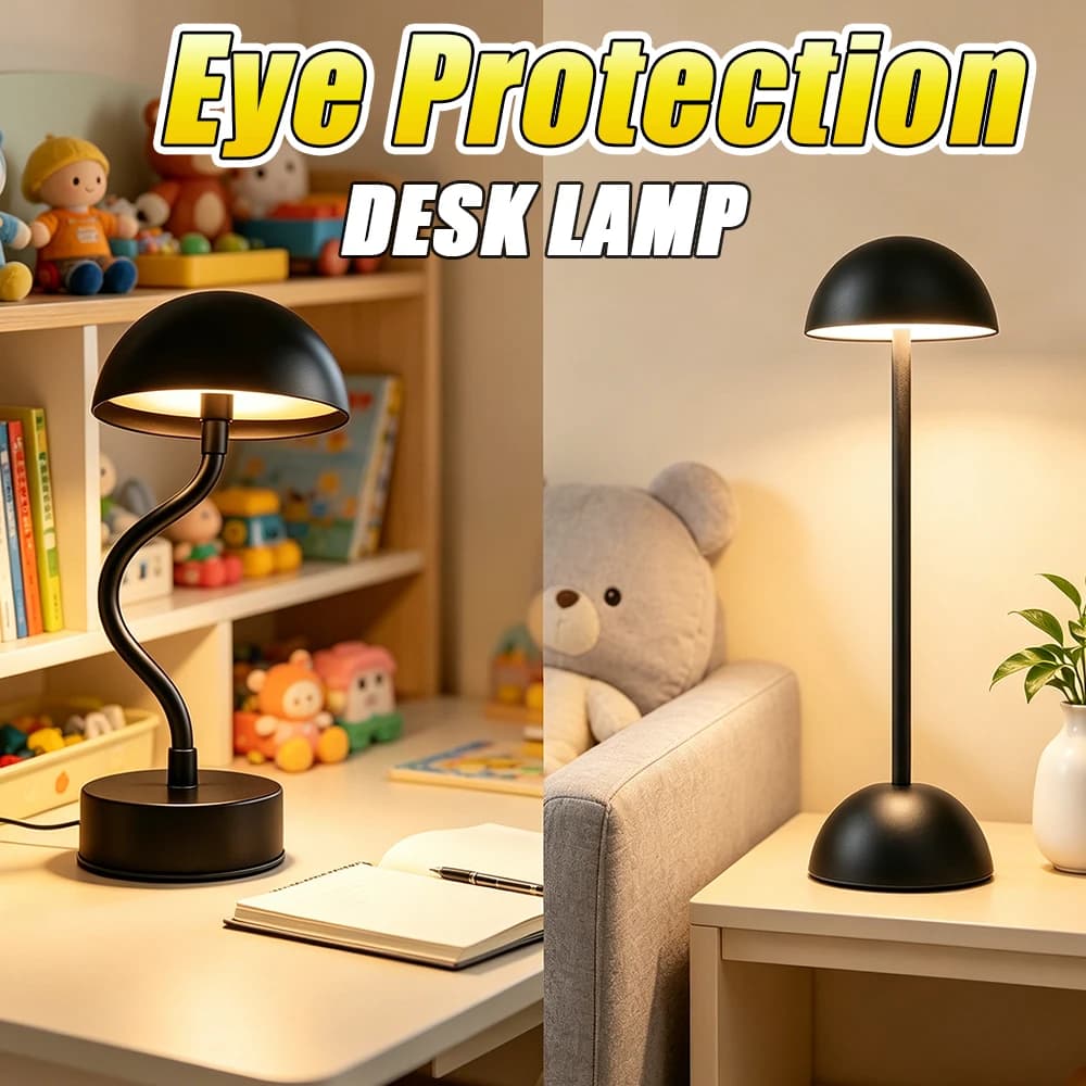 Lampada da scrivania per la protezione degli occhi, progettata per l'apprendimento e la lettura dei bambini, lampada da tavolo ricaricabile tramite USB, lampada da comodino, regalo per bambini
