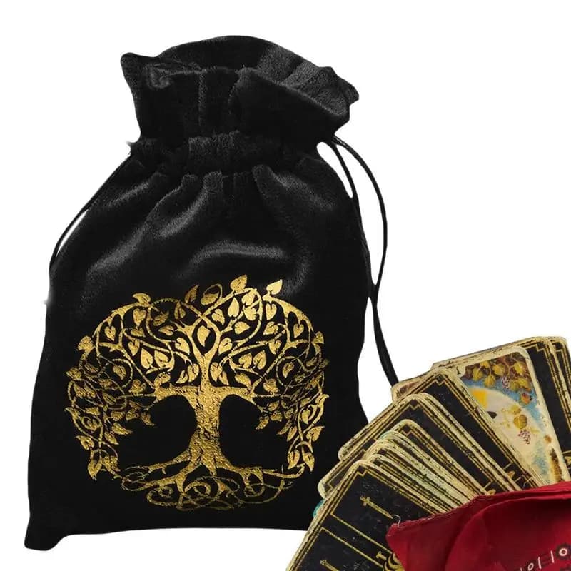 Sacchetto di tarocchi di velluto sacchetto di gioielli viola sacchetti di coulisse borsa di gioielli sacchetto per carta dei tarocchi Rune dadi borsa di gioielli da viaggio albero