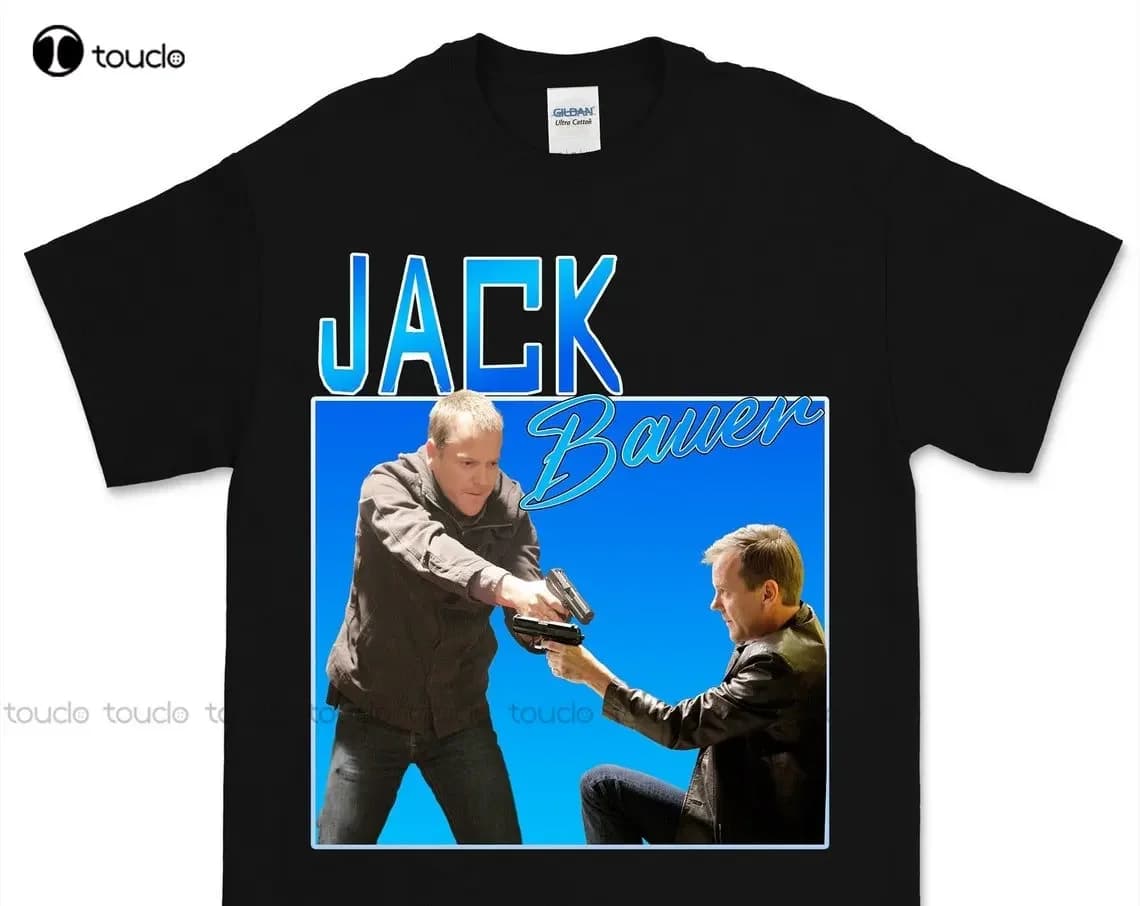 Jack-Bauer Maglietta vintage unisex 24 Action Drama T-shirt Tv Cultura pop Maglietta da golf Xs-5XL Regalo personalizzato Crea il tuo design