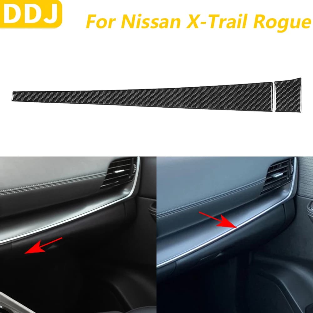 For Nissan X-Trail Rogue 2021-2024 Carbon Fiber Co-pilot Tool Dashboard Panel Decorative Covering Accessories Car Sticker