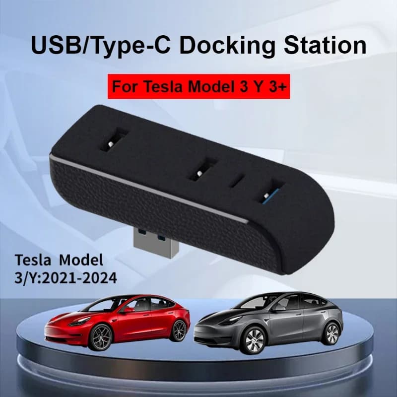 Docking station for storage space for Tesla Model 3/Modello Y Juniper Porte hub USB type-c Extender Charger Upgrade Data Transfer Adapter