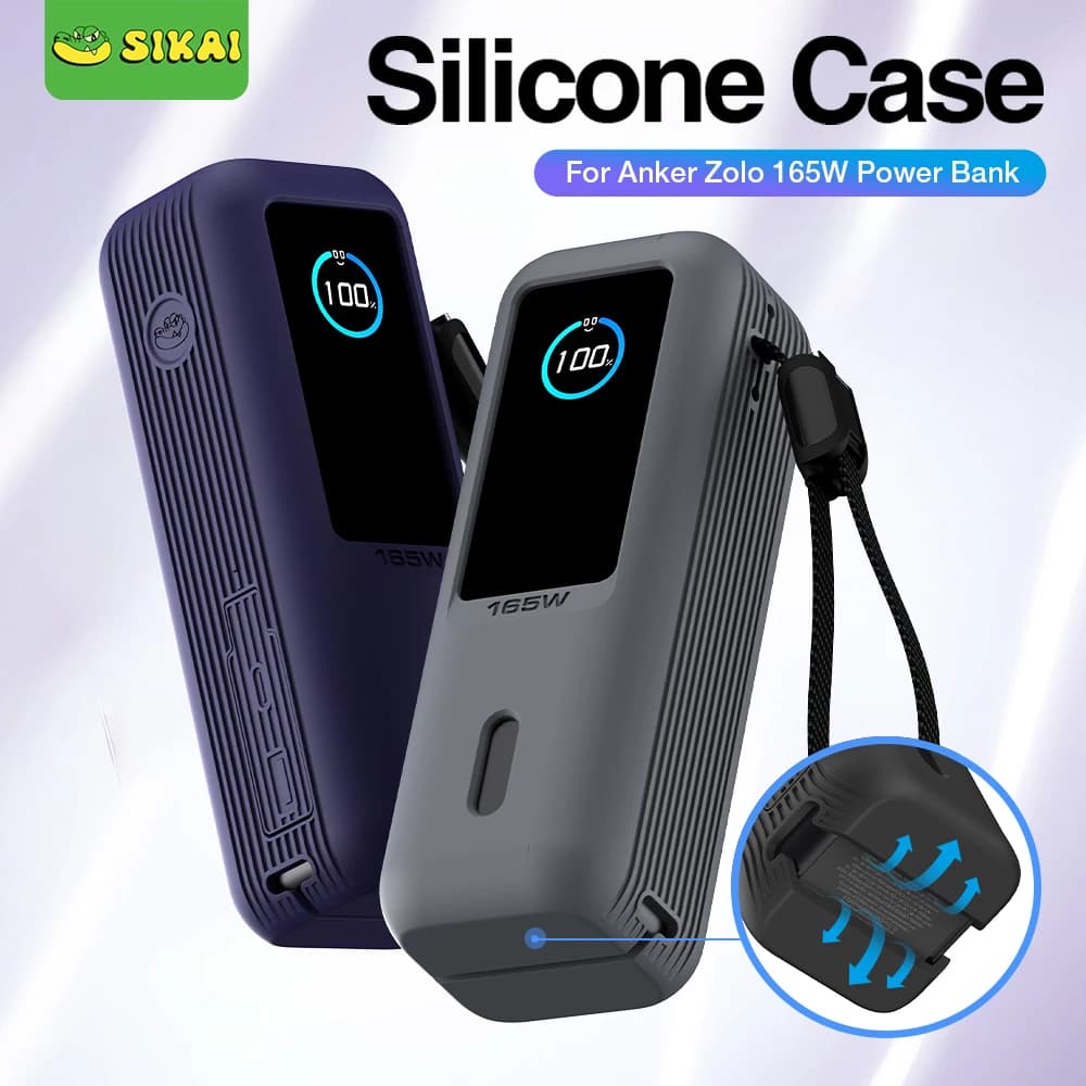 Silicone Protective Case Travel Dust Cover for Anker Zolo 25000mAh 165W Power Bank TF/SIM Case