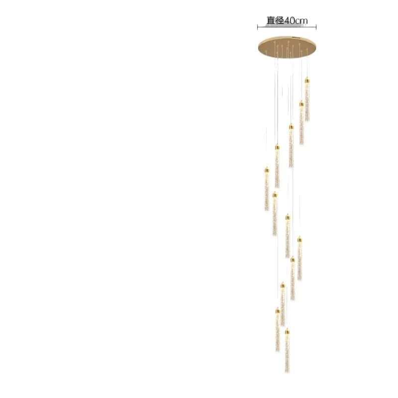 Pavimento duplex soggiorno lampadario di cristallo semplice e moderno loft luce di lusso appartamento intelligente lampadario personalizzato per scale di villa